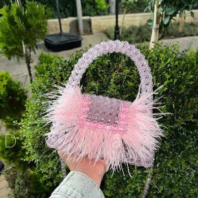 کیف مرواریدی طرح شیشه‌ای